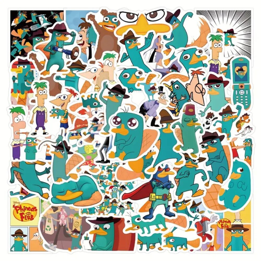 DISNEY Perry the Platypus Phineas & Ferb Large Cartoon Stickers (25 pc) SO CUTE!